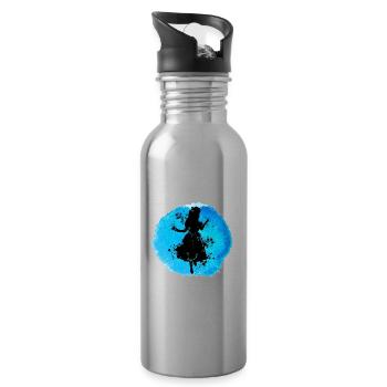 Alice Im Untergrund - - Trinkflasche mit integriertem Trinkhalm - Lightsilver - Rechts
