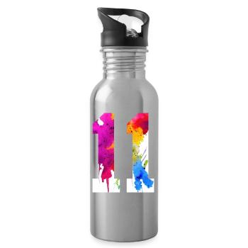 NUMMER 11 JAHRE ALT 11. GEBURTSTAG - Trinkflasche mit integriertem Trinkhalm - Lightsilver - Rechts