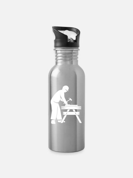 Schreiner - Trinkflasche mit integriertem Trinkhalm - Lightsilver