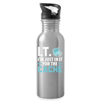 I.T. I'm Just In It For The Cache Computer - Trinkflasche mit integriertem Trinkhalm - Lightsilver - Rechts