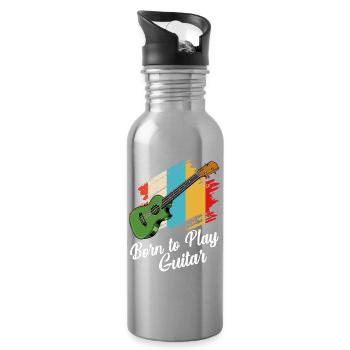 Né pour jouer de la guitare - Gourde avec paille intégrée - argent clair - Droite