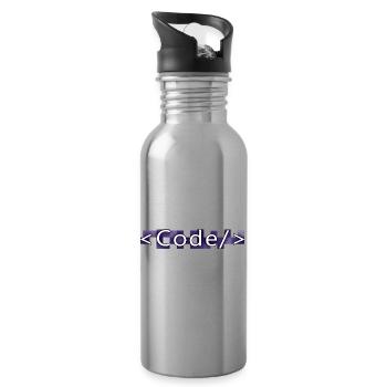 Code style (purple) - Water bottle with straw - silver - Right