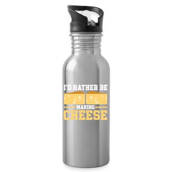 Cheese Making Cheese Lover - Trinkflasche mit integriertem Trinkhalm - Lightsilver - Rechts