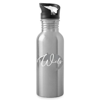 Wels Waller angeln Sportfischen Flussmonster - Trinkflasche mit integriertem Trinkhalm - Lightsilver - Rechts