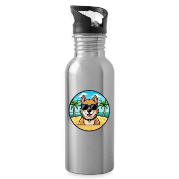 Alano Español Hunderasse Cartoon Sonnenbrille Strand - Trinkflasche mit integriertem Trinkhalm - Lightsilver - Rechts