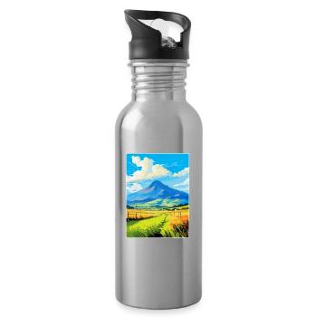 Mourne Mountains Vintage Reise Poster Souvenir - Trinkflasche mit integriertem Trinkhalm - Lightsilver - Rechts