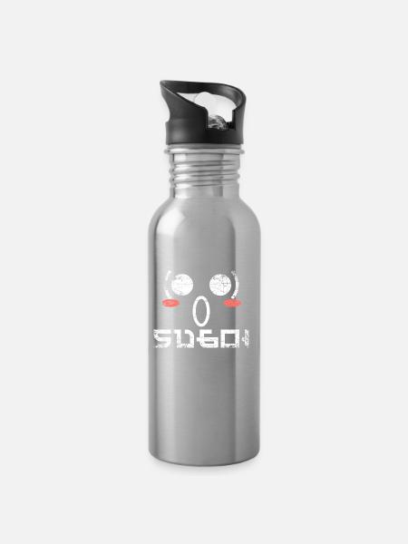 Japanimation Kanji - Trinkflasche mit integriertem Trinkhalm - Lightsilver