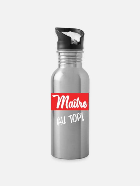 MEISTER - Trinkflasche mit integriertem Trinkhalm - Lightsilver