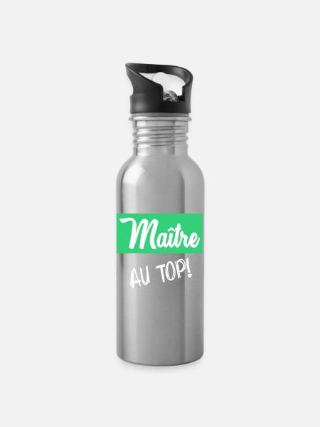 MEISTER - Trinkflasche mit integriertem Trinkhalm - Lightsilver
