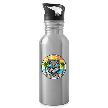 Bouvier Des Ardennes Hunderasse Cartoon Sonnenbrille - Trinkflasche mit integriertem Trinkhalm - Lightsilver - Rechts