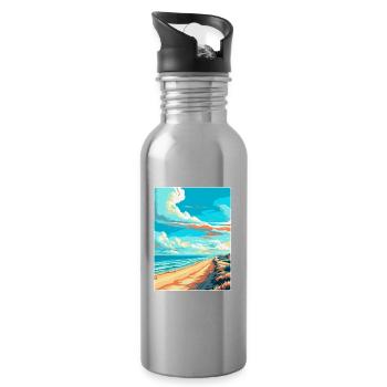Zandvoort Pays-Bas Affiche de voyage vintage WPA - Gourde avec paille intégrée - argent clair - Droite