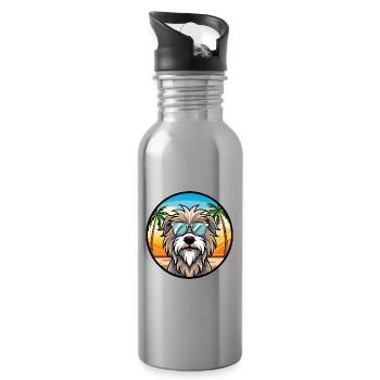 Lunettes de soleil Bergamasco Shepherd Dog Breed Cartoon - Gourde avec paille intégrée - argent clair - Droite