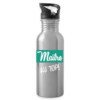 MEISTER. MEISTER - Trinkflasche mit integriertem Trinkhalm - Lightsilver - Rechts