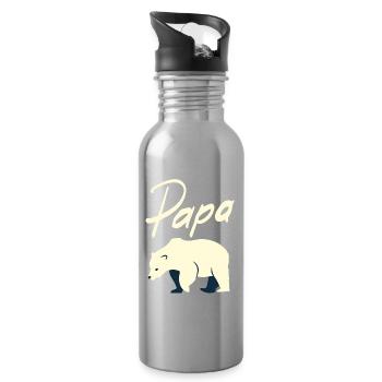 Papa ours - Trinkflasche mit integriertem Trinkhalm - Lightsilver - Rechts
