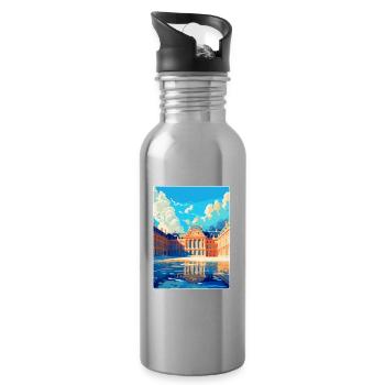 Versailles Frankreich Vintage Reiseplakat Souvenir - Trinkflasche mit integriertem Trinkhalm - Lightsilver - Rechts
