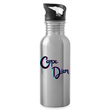 Carpe Diem - Water bottle with straw - silver - Right