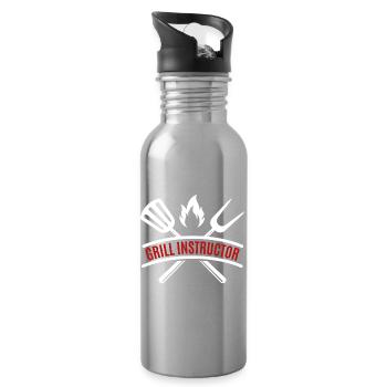 grill instructor - Water bottle with straw - silver - Right