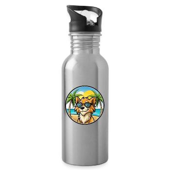 Grand Griffon Vendeen Hunderasse Cartoon Sonnenbrille - Trinkflasche mit integriertem Trinkhalm - Lightsilver - Rechts