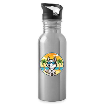 Westsibirische Laika-Hunderasse Cartoon-Sonnenbrille - Trinkflasche mit integriertem Trinkhalm - Lightsilver - Rechts