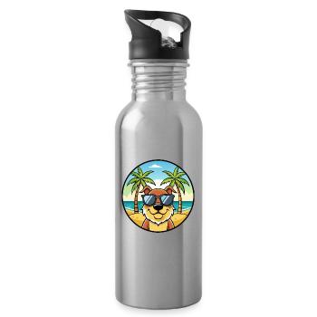 Berger De Beauce Hunderasse Cartoon Sonnenbrille Strand - Trinkflasche mit integriertem Trinkhalm - Lightsilver - Rechts