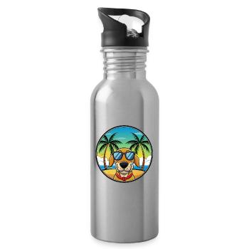 Transsilvanischer Windhund Rasse Cartoon Sonnenbrille - Trinkflasche mit integriertem Trinkhalm - Lightsilver - Rechts