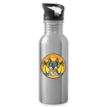 Tschechoslowakische Vlcak Hunderasse Cartoon Sonnenbrille - Trinkflasche mit integriertem Trinkhalm - Lightsilver - Rechts