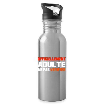 Officiellement adulte ne pas vérifier - Gourde avec paille intégrée - argent clair - Droite