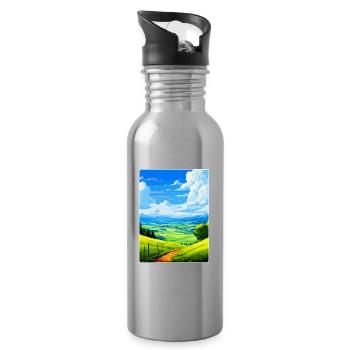 Bergisches Land Deutschland Vintage Reiseposter WPA - Trinkflasche mit integriertem Trinkhalm - Lightsilver - Rechts