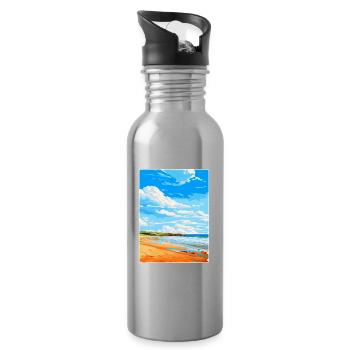 Constantine Bay, Cornwall, England, Vereinigtes Königreich, Reiseposter - Trinkflasche mit integriertem Trinkhalm - Lightsilver - Rechts