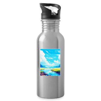 High Cup Nick Cumbria Vintage Reiseposter WPA - Trinkflasche mit integriertem Trinkhalm - Lightsilver - Rechts