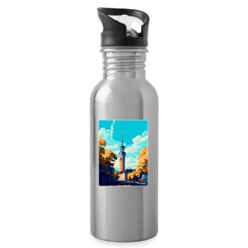 Dortmund Deutschland Vintage Reiseplakat Souvenir - Trinkflasche mit integriertem Trinkhalm - Lightsilver - Rechts