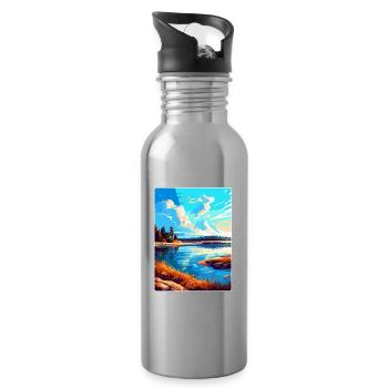 Warta Mouth Poland Vintage Travel Poster Souvenir - Water bottle with straw - silver - Right