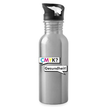 CMYK Grafiker Nerd Spruch Geschenk Shirt - Trinkflasche mit integriertem Trinkhalm - Lightsilver - Rechts