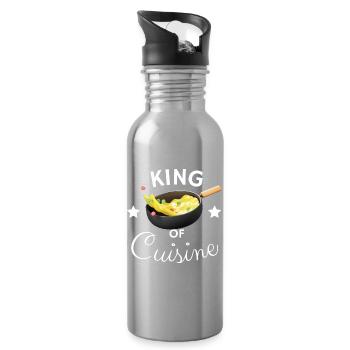 KING OF CUISINE - Water bottle with straw - silver - Right