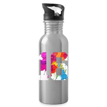 NUMÉRO COLORÉ 16 COLORÉ 16E ANNIVERSAIRE - Gourde avec paille intégrée - argent clair - Droite