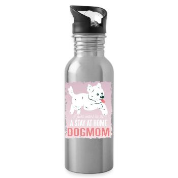 Morkie Dogmom - Water bottle with straw - silver - Right