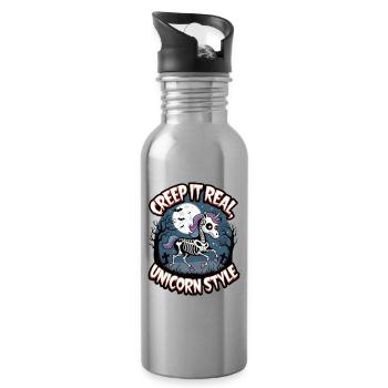 Creep It Real Unicorn Style - Water bottle with straw - silver - Right