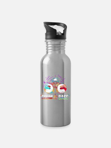 Wummernder Bass Dschungelparty - Trinkflasche mit integriertem Trinkhalm - Lightsilver