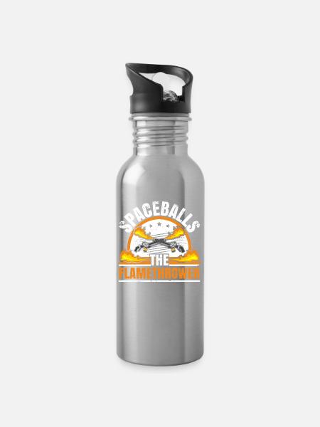 Flammenwerfer Geliebte Flammenwerfer Hot Burn - Trinkflasche mit integriertem Trinkhalm - Lightsilver