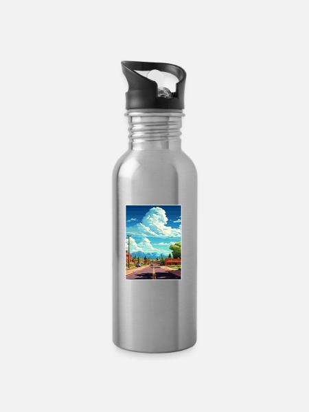 Hurrikan Utah Vintage Reiseposter WPA Souvenir - Trinkflasche mit integriertem Trinkhalm - Lightsilver