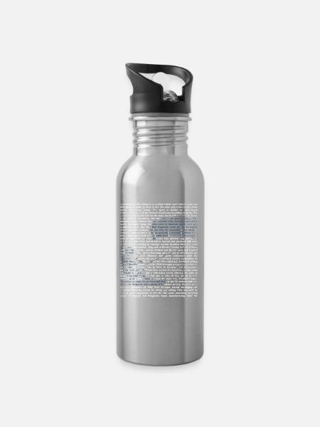 Stürmischer Snowkite Winterwind - Trinkflasche mit integriertem Trinkhalm - Lightsilver