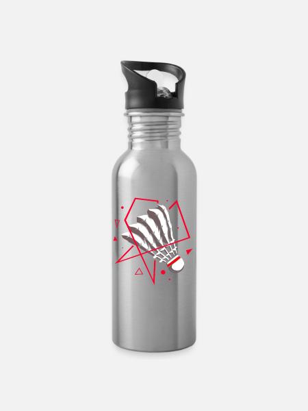 Wendige Federfussball Mannschaft - Trinkflasche mit integriertem Trinkhalm - Lightsilver