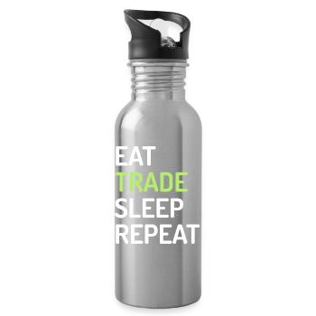 Eat Trade Sleep Repeat - Trinkflasche mit integriertem Trinkhalm - Lightsilver - Rechts