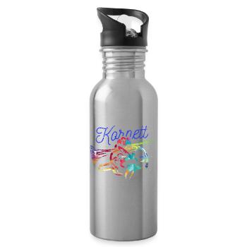Schwungvoller Kornett Blasmusik - Trinkflasche mit integriertem Trinkhalm - Lightsilver - Rechts