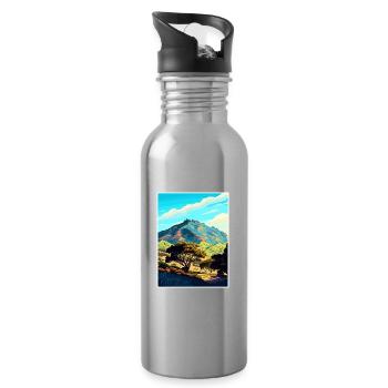 Mount Diablo State Park Kalifornien Reiseposter - Trinkflasche mit integriertem Trinkhalm - Lightsilver - Rechts