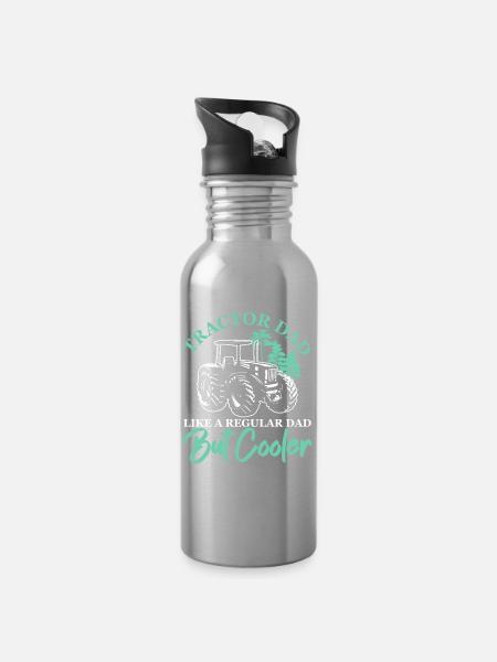 Traktor-Vater Wie ein normaler Vater, aber cooler - Trinkflasche mit integriertem Trinkhalm - Lightsilver