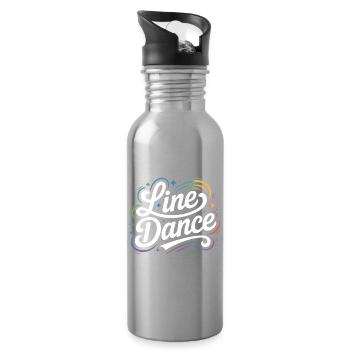 Line Dance mein Hobby - meine Passion - mein Ding - Trinkflasche mit integriertem Trinkhalm - Lightsilver - Rechts