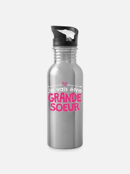 Future Grande soeur Future Bientôt - Trinkflasche mit integriertem Trinkhalm - Lightsilver