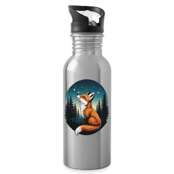 Fuchs Sternenhimmel - Trinkflasche mit integriertem Trinkhalm - Lightsilver - Rechts