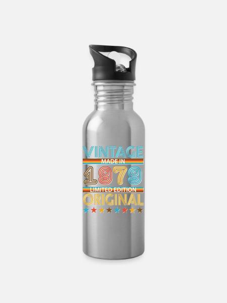 1979 - Trinkflasche mit integriertem Trinkhalm - Lightsilver